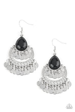 Load image into Gallery viewer, Paparazzi Bodaciously Boho - Black Teardrop Bead - Silver Earrings - $5 Jewelry With Ashley Swint