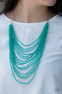 Paparazzi blue seed bead necklace sale
