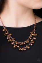Load image into Gallery viewer, Paparazzi Fashion Show Fabulous - Copper - Coppery Crystal Beads - Necklace &amp; Earrings - $5 Jewelry With Ashley Swint