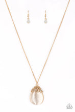 Load image into Gallery viewer, Paparazzi Nightcap and Gown - Gold - Moonstone Necklace and matching Earrings - $5 Jewelry With Ashley Swint