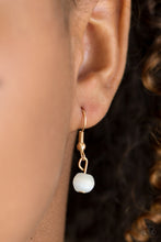 Load image into Gallery viewer, Paparazzi Nightcap and Gown - Gold - Moonstone Necklace and matching Earrings - $5 Jewelry With Ashley Swint