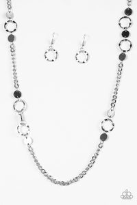 Paparazzi Stylishly Steampunk - Silver Necklace & Earrings - $5 Jewelry With Ashley Swint