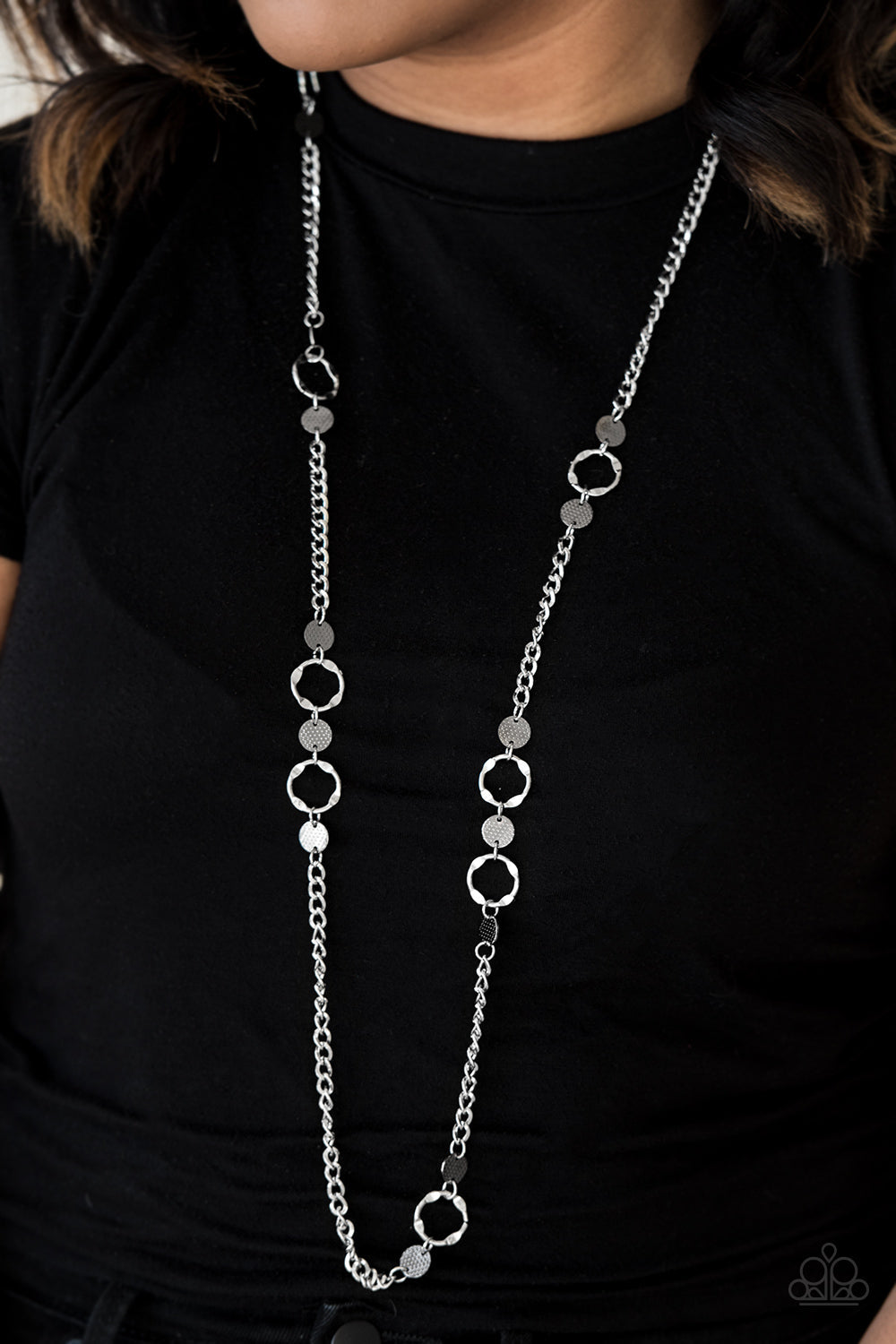 Paparazzi Stylishly Steampunk - Silver Necklace & Earrings - $5 Jewelry With Ashley Swint