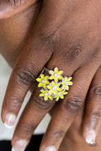 Load image into Gallery viewer, Paparazzi Blooming Bouquets - Yellow Daisy - Rhinestones - Ring - 2018 Exclusive piece from the Summer Party Pack! - $5 Jewelry with Ashley Swint