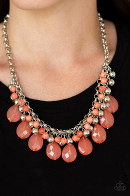 Paparazzi Trending Tropicana - Orange Necklace & matching Earrings - 2018 Summer Party Pack Exclusive - $5 Jewelry With Ashley Swint