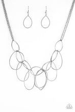 Load image into Gallery viewer, Paparazzi Top-TEAR Fashion - Silver - Teardrop Links - Large Silver Necklace &amp; Earrings - $5 Jewelry With Ashley Swint