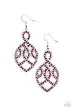 Load image into Gallery viewer, Paparazzi A Grand Statement - Purple Rhinestones - Silver Hoop Earrings - $5 Jewelry With Ashley Swint