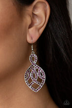 Load image into Gallery viewer, Paparazzi A Grand Statement - Purple Rhinestones - Silver Hoop Earrings - $5 Jewelry With Ashley Swint