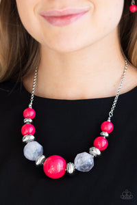Paparazzi Daytime Drama - Pink Beads - Necklace & Earrings - $5 Jewelry with Ashley Swint