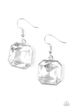 Load image into Gallery viewer, Paparazzi Me, Myself, and IDOL - White Gem - Silver Frame - Earrings - $5 Jewelry with Ashley Swint