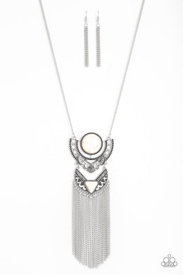 Paparazzi Spirit Trek - White Stone - Necklace - 2019 Convention Exclusive - $5 Jewelry With Ashley Swint