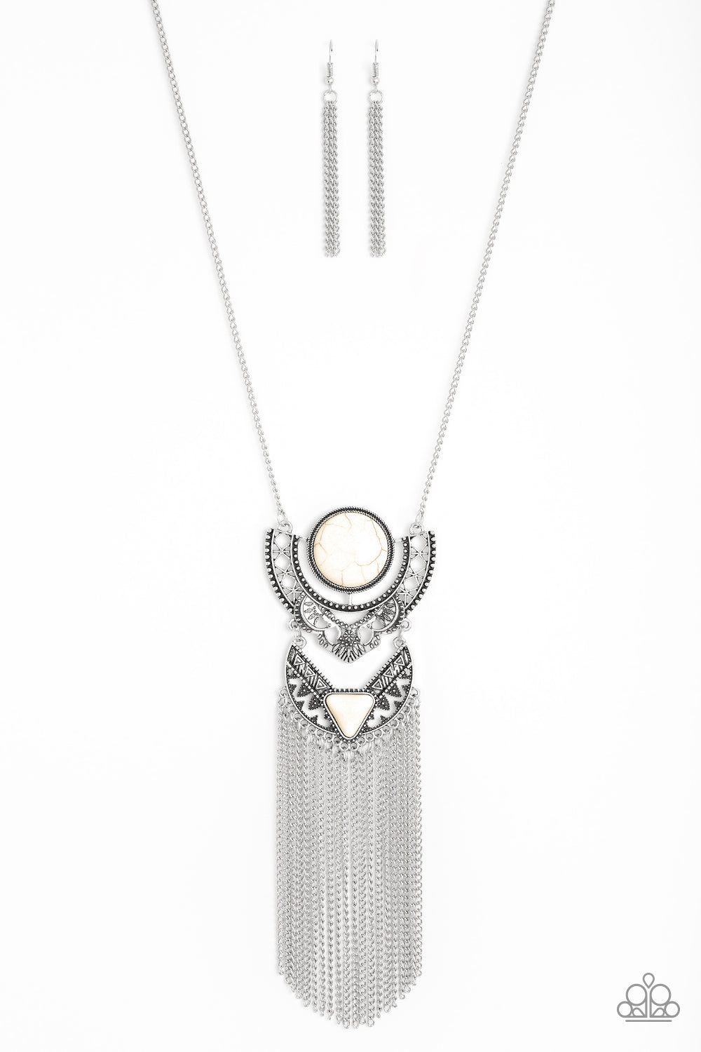 Paparazzi Spirit Trek - White Stone - Necklace - 2019 Convention Exclusive - $5 Jewelry With Ashley Swint
