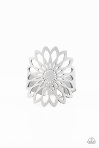 Paparazzi Wildly Wildflower - Silver - Gray Leather - Wrap Bracelet - $5 Jewelry With Ashley Swint