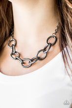 Load image into Gallery viewer, Paparazzi Boldly Bronx - Black Gunmetal - Necklace and matching Earrings - $5 Jewelry With Ashley Swint