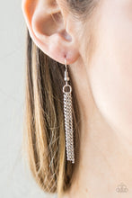 Load image into Gallery viewer, Paparazzi Castle Cabaret - White Rhinestone - Silver Teardrop Pendant - Necklace and matching Earrings - $5 Jewelry With Ashley Swint