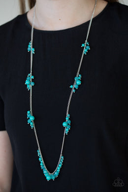 Paparazzi Coral Reefs - Green Beads - Silver Necklace and matching Earrings - $5 Jewelry With Ashley Swint
