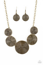 Load image into Gallery viewer, Paparazzi Deserves A Medal - Brass - Spiraling Textured Discs - Necklace &amp; Earrings - $5 Jewelry with Ashley Swint