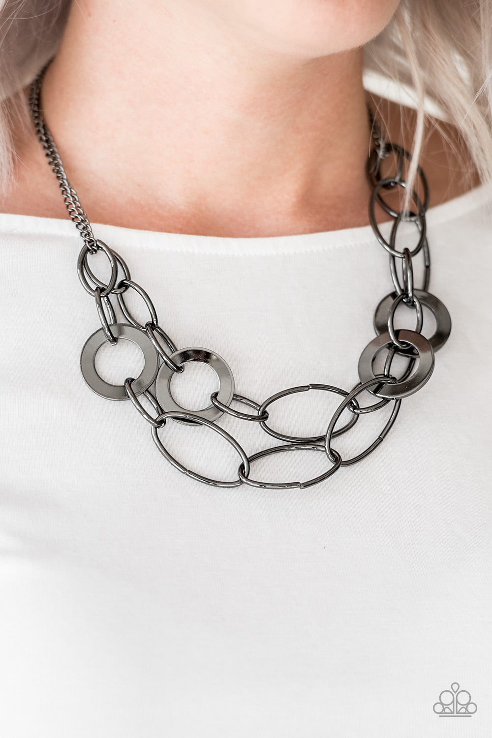 Stage Stunner - Black/Gunmetal Necklace - Chic Jewelry Boutique