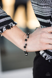 Paparazzi Posh In Pearls - Black Beads - Silver Bracelet - $5 Jewelry With Ashley Swint