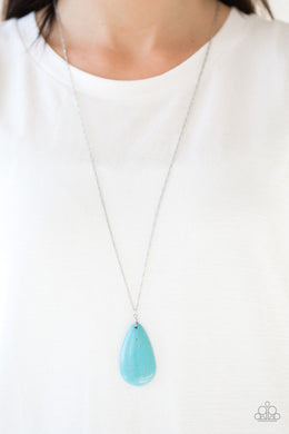 Paparazzi Stone River - Blue Turquoise Stone - Silver Necklace and matching Earrings - $5 Jewelry with Ashley Swint