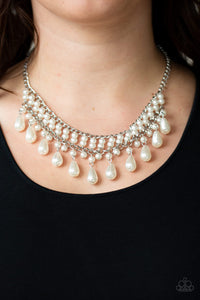 Paparazzi The Guest List - White Pearls - Necklace and matching Earrings - $5 Jewelry With Ashley Swint