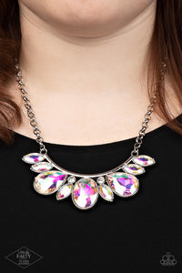 Paparazzi Never SLAY Never - Multi - Iridescent Necklace & Earrings