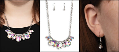 Paparazzi Never SLAY Never - Multi - Iridescent Necklace & Earrings