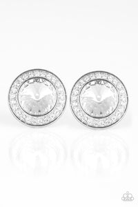 Paparazzi What Should I BLING? - White Gem - White Rhinestones - Post Earrings - $5 Jewelry with Ashley Swint