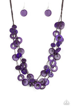 Load image into Gallery viewer, Paparazzi Wonderfully Walla Walla - Purple Wooden Necklace &amp; Earrings - $5 Jewelry With Ashley Swint