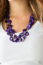 Load image into Gallery viewer, Paparazzi Wonderfully Walla Walla - Purple Wooden Necklace &amp; Earrings - $5 Jewelry With Ashley Swint