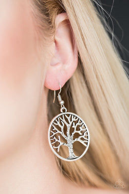 Paparazzi My TREEHOUSE Is Your TREEHOUSE - Silver - Earrings - $5 Jewelry With Ashley Swint