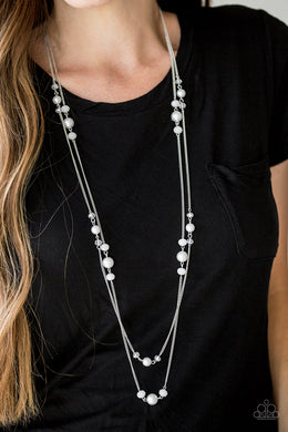 Paparazzi Spring Splash - White Pearls - Necklace & Earrings - $5 Jewelry With Ashley Swint