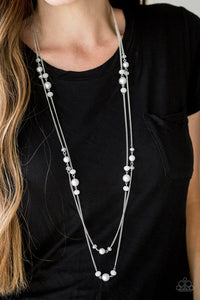 Paparazzi Spring Splash - White Pearls - Necklace & Earrings - $5 Jewelry With Ashley Swint
