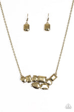 Load image into Gallery viewer, Paparazzi Urban Dynasty - Brass - Aurum Gems - Necklace &amp; Earrings - $5 Jewelry With Ashley Swint