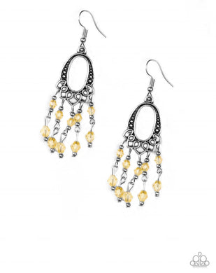 Paparazzi Not The Only Fish In The Sea - Yellow - Earrings