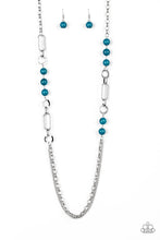 Load image into Gallery viewer, Paparazzi CACHE Me Out - Blue Beads - Silver Chain Necklace &amp; Earrings - $5 Jewelry With Ashley Swint