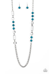Paparazzi CACHE Me Out - Blue - Necklace & Earrings - $5 Jewelry with Ashley Swint