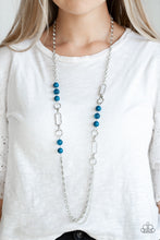 Load image into Gallery viewer, Paparazzi CACHE Me Out - Blue Beads - Silver Chain Necklace &amp; Earrings - $5 Jewelry With Ashley Swint