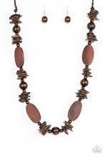 Load image into Gallery viewer, Paparazzi Carefree Cococay - Brown - Wooden Beads - Brown Cording - Necklace and matching Earrings - $5 Jewelry With Ashley Swint