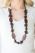 Load image into Gallery viewer, Paparazzi Carefree Cococay - Brown - Wooden Beads - Brown Cording - Necklace and matching Earrings - $5 Jewelry With Ashley Swint