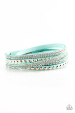 Load image into Gallery viewer, Paparazzi I BOLD You So! - Blue Suede - White Rhinestones - Double Wrap - Bracelet - $5 Jewelry With Ashley Swint