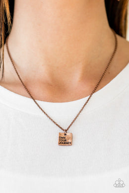 Paparazzi Own Your Journey - Copper - Necklace & Earrings - $5 Jewelry With Ashley Swint
