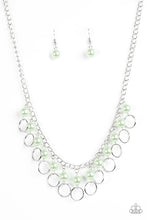 Load image into Gallery viewer, Paparazzi Run The Show - Green Pearls - Silver Necklace &amp; Earrings - $5 Jewelry With Ashley Swint
