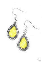 Load image into Gallery viewer, Paparazzi Summer Vacay - Yellow Bead - Silver Earrings - $5 Jewelry With Ashley Swint