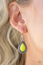 Load image into Gallery viewer, Paparazzi Summer Vacay - Yellow Bead - Silver Earrings - $5 Jewelry With Ashley Swint