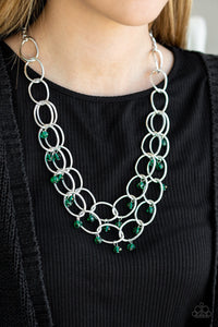 Paparazzi Yacht Tour - Green - Necklace and matching Earrings - $5 Jewelry With Ashley Swint