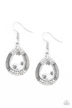 Load image into Gallery viewer, Paparazzi Grandmaster Shimmer - White Teardrop Gem - Rhinestone Earrings - $5 Jewelry With Ashley Swint
