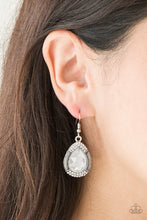 Load image into Gallery viewer, Paparazzi Grandmaster Shimmer - White Teardrop Gem - Rhinestone Earrings - $5 Jewelry With Ashley Swint
