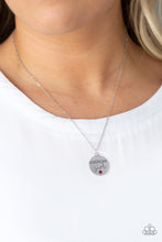 Load image into Gallery viewer, Paparazzi American Girl - Red Rhinestone - Silver Necklace and matching Earrings - $5 Jewelry with Ashley Swint