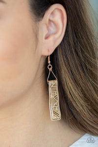 Paparazzi Ancient Artifacts - Gold - Hammered Frame - Earrings - $5 Jewelry With Ashley Swint